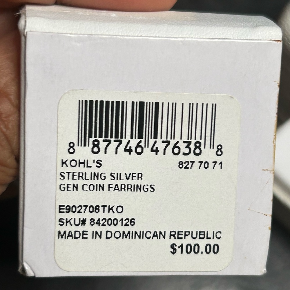 Sterling Sliver Gen Coin Earrings. Made in Dominican Republic. - Picture 7 of 7